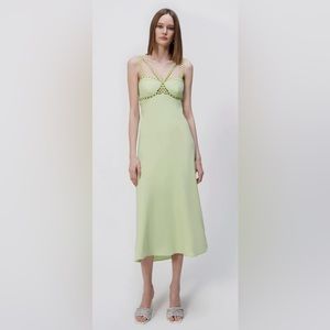 Jonathan Simkhai SEVILLA CROCHET RING MIDI DRESS, size 2 NWT